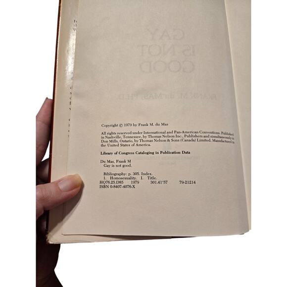 Gay is not good by Frank M. du Mas Ph.D. 084074076x Thomas Nelson publishers - Picture 8 of 9